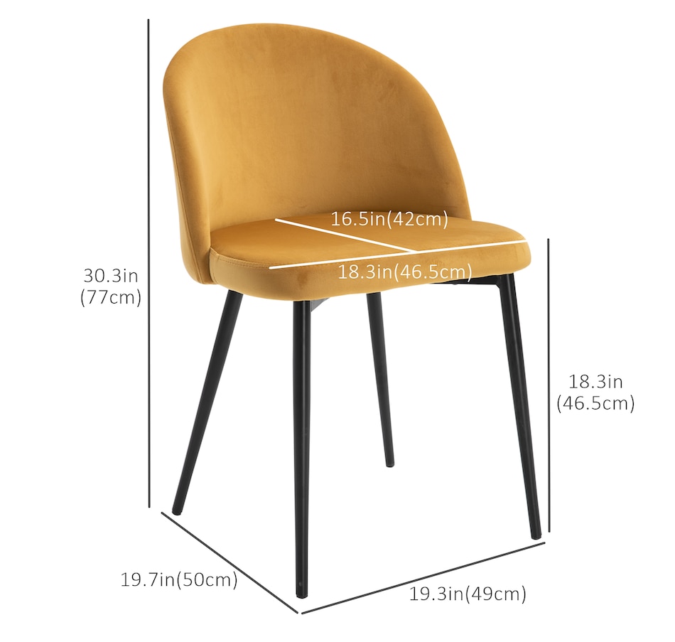 Image 939496_ALTMORE2.jpg, Product 939-496 / Price $149.99 - $159.99, HOMCOM Dining Chairs Set of 2, Mid-Back Velvet-touch Upholstery Side Chair from HOMCOM on TSC.ca's Home & Garden department