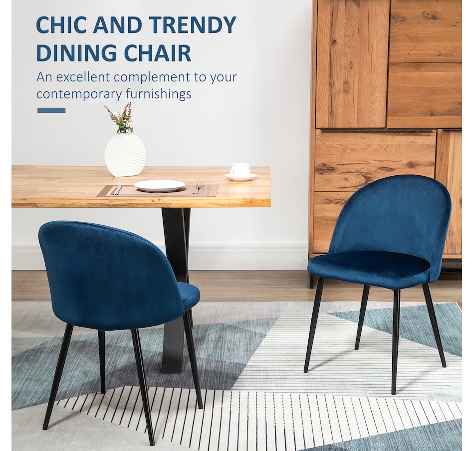 Image 939496_ALTMORE20.jpg, Product 939-496 / Price $149.99 - $159.99, HOMCOM Dining Chairs Set of 2, Mid-Back Velvet-touch Upholstery Side Chair from HOMCOM on TSC.ca's Home & Garden department