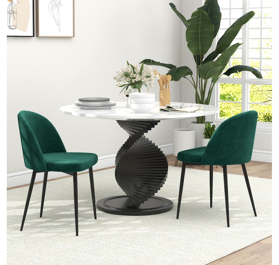 Image 939496_ALTMORE26.jpg, Product 939-496 / Price $149.99 - $159.99, HOMCOM Dining Chairs Set of 2, Mid-Back Velvet-touch Upholstery Side Chair from HOMCOM on TSC.ca's Home & Garden department