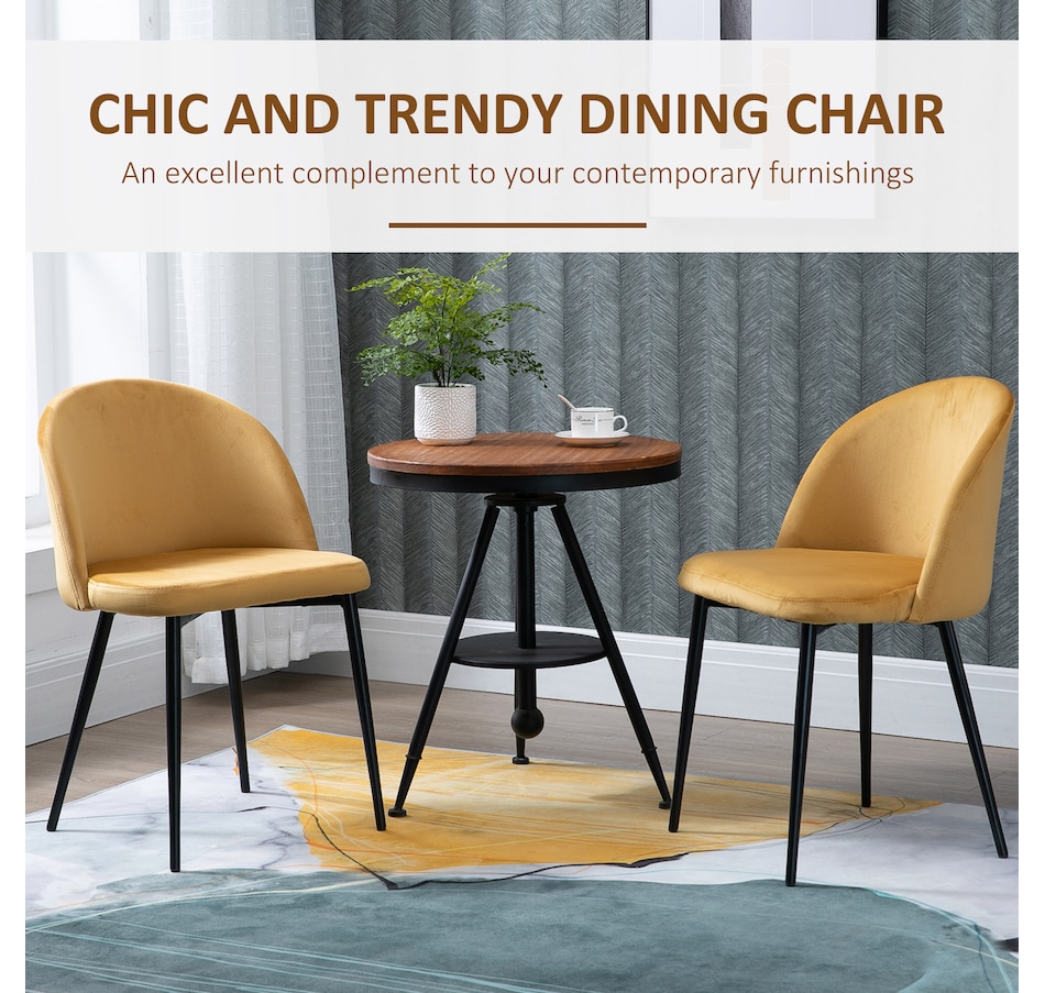 Image 939496_ALTMORE3.jpg, Product 939-496 / Price $149.99 - $159.99, HOMCOM Dining Chairs Set of 2, Mid-Back Velvet-touch Upholstery Side Chair from HOMCOM on TSC.ca's Home & Garden department