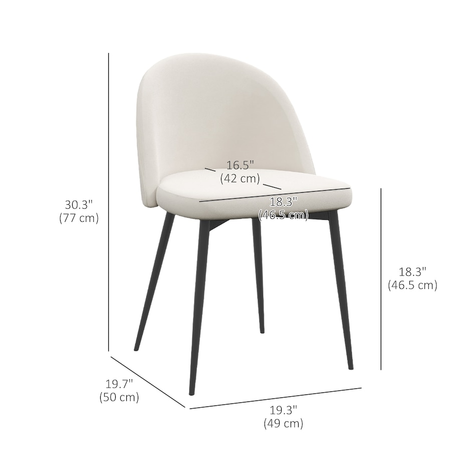 Image 939496_ALTMORE35.jpg, Product 939-496 / Price $149.99 - $159.99, HOMCOM Dining Chairs Set of 2, Mid-Back Velvet-touch Upholstery Side Chair from HOMCOM on TSC.ca's Home & Garden department
