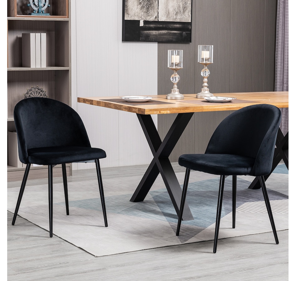 Image 939496_ALTMORE42.jpg, Product 939-496 / Price $149.99 - $159.99, HOMCOM Dining Chairs Set of 2, Mid-Back Velvet-touch Upholstery Side Chair from HOMCOM on TSC.ca's Home & Garden department