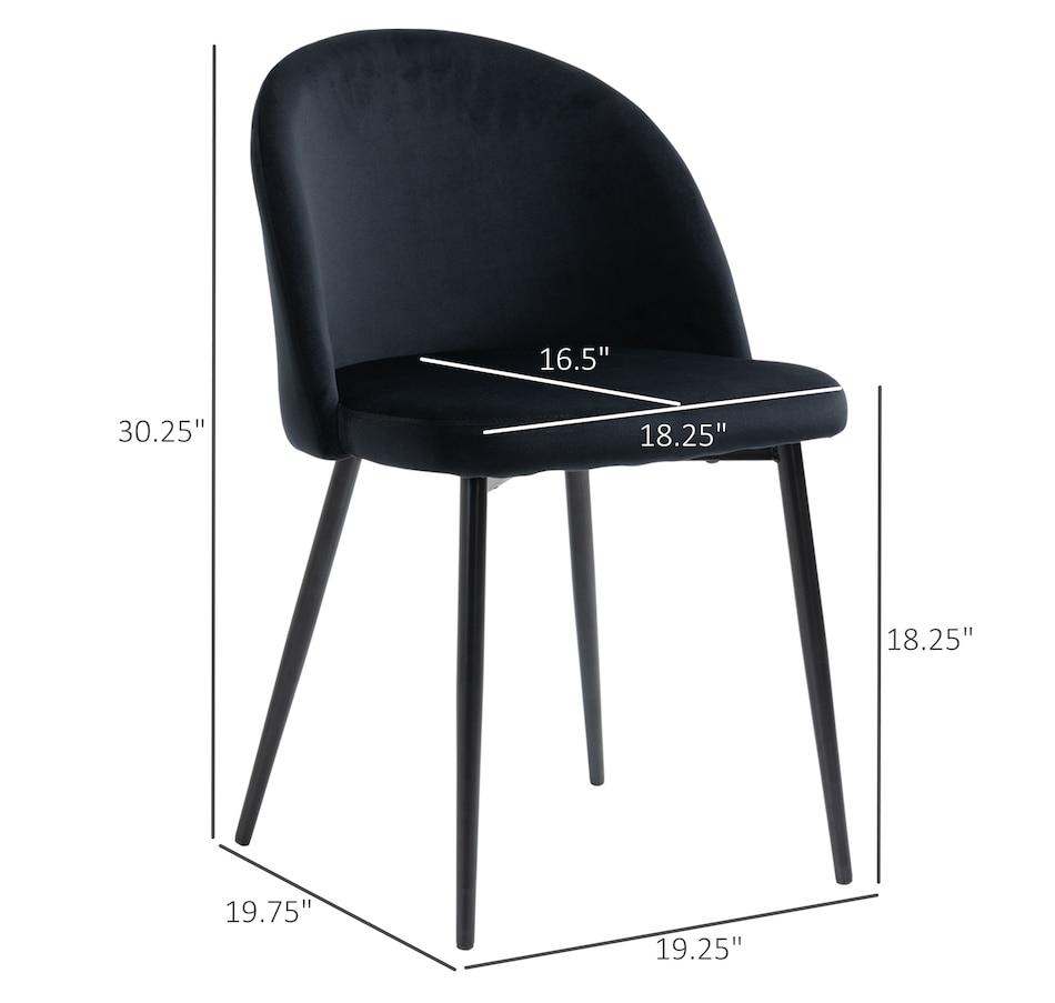Image 939496_ALTMORE43.jpg, Product 939-496 / Price $149.99 - $159.99, HOMCOM Dining Chairs Set of 2, Mid-Back Velvet-touch Upholstery Side Chair from HOMCOM on TSC.ca's Home & Garden department