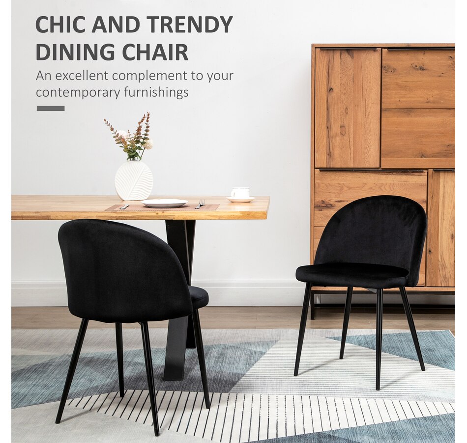 Image 939496_ALTMORE44.jpg, Product 939-496 / Price $149.99 - $159.99, HOMCOM Dining Chairs Set of 2, Mid-Back Velvet-touch Upholstery Side Chair from HOMCOM on TSC.ca's Home & Garden department