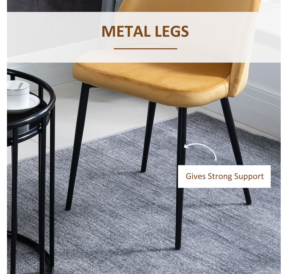 Image 939496_ALTMORE5.jpg, Product 939-496 / Price $149.99 - $159.99, HOMCOM Dining Chairs Set of 2, Mid-Back Velvet-touch Upholstery Side Chair from HOMCOM on TSC.ca's Home & Garden department