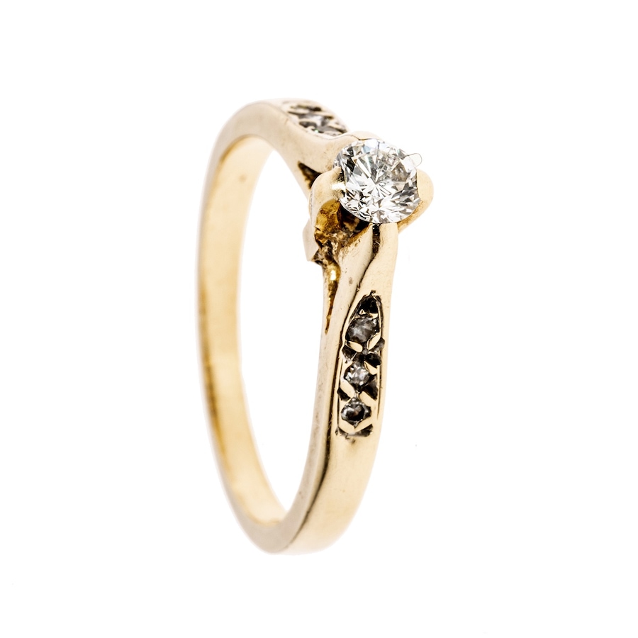 Image 942033_ALTMORE1.jpg, Product 942-033 / Price $1,150.00, 14K Yellow Gold Prong-Set Diamond Engagement Ring from Estate Jewel Finds on TSC.ca's Jewellery department