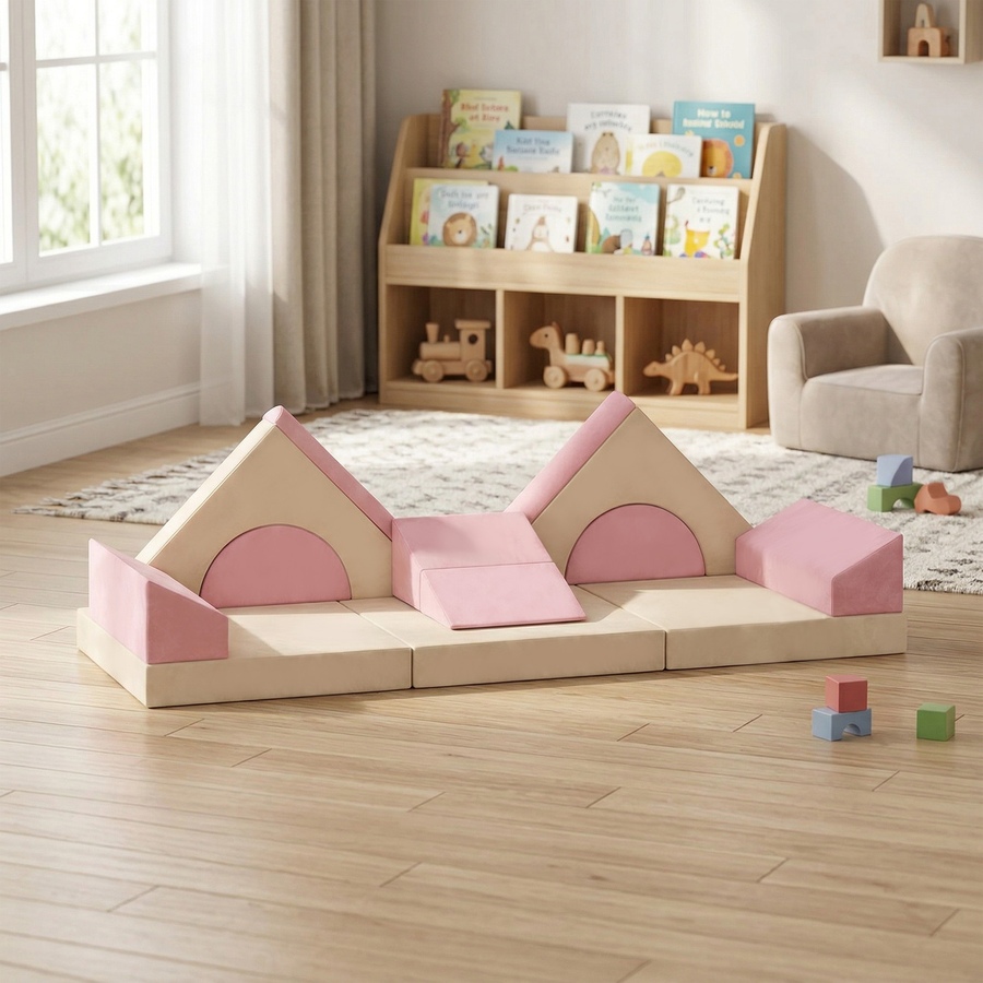 Image 942122_ALTMORE8.jpg, Product 942-122 / Price $154.99, Qaba 12 PCS Modular Kids Play Couch, Child Sectional Sofa, Pink from Qaba on TSC.ca's Home & Garden department