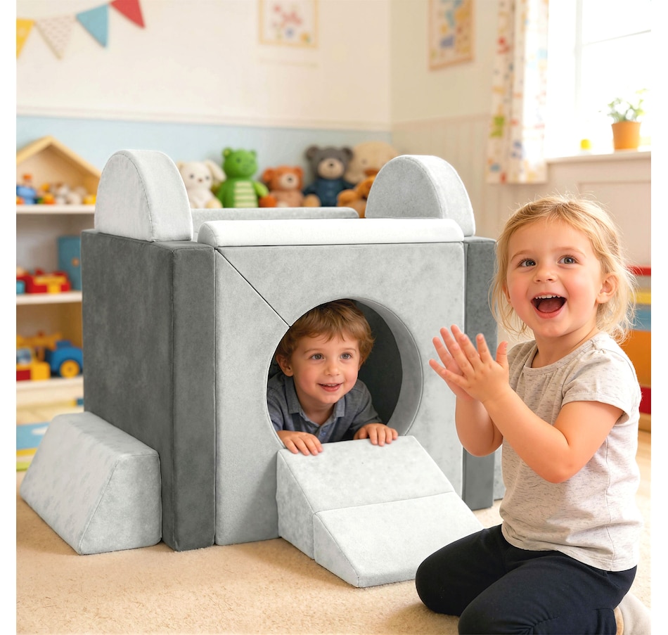 Image 942123_ALTMORE1.jpg, Product 942-123 / Price $145.99, Qaba 12 PCS Modular Kids Play Couch, Child Sectional Sofa, Grey from Qaba on TSC.ca's Home & Garden department