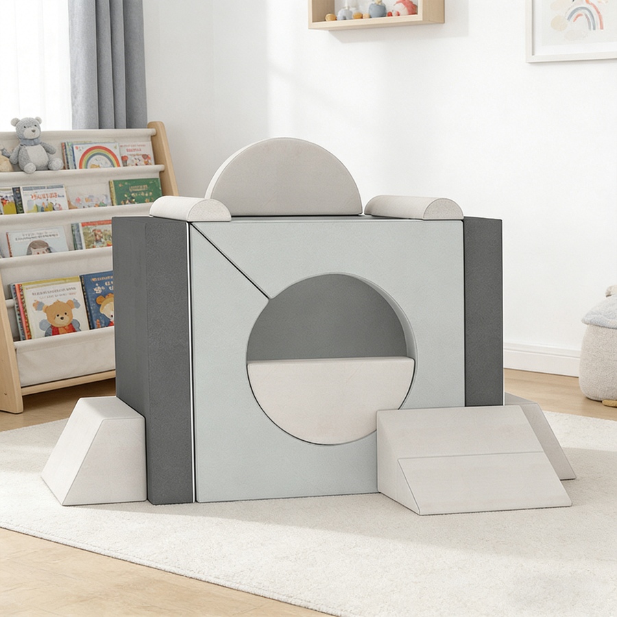 Image 942123_ALTMORE8.jpg, Product 942-123 / Price $139.99, Qaba 12 PCS Modular Kids Play Couch, Child Sectional Sofa, Grey from Qaba on TSC.ca's Home & Garden department