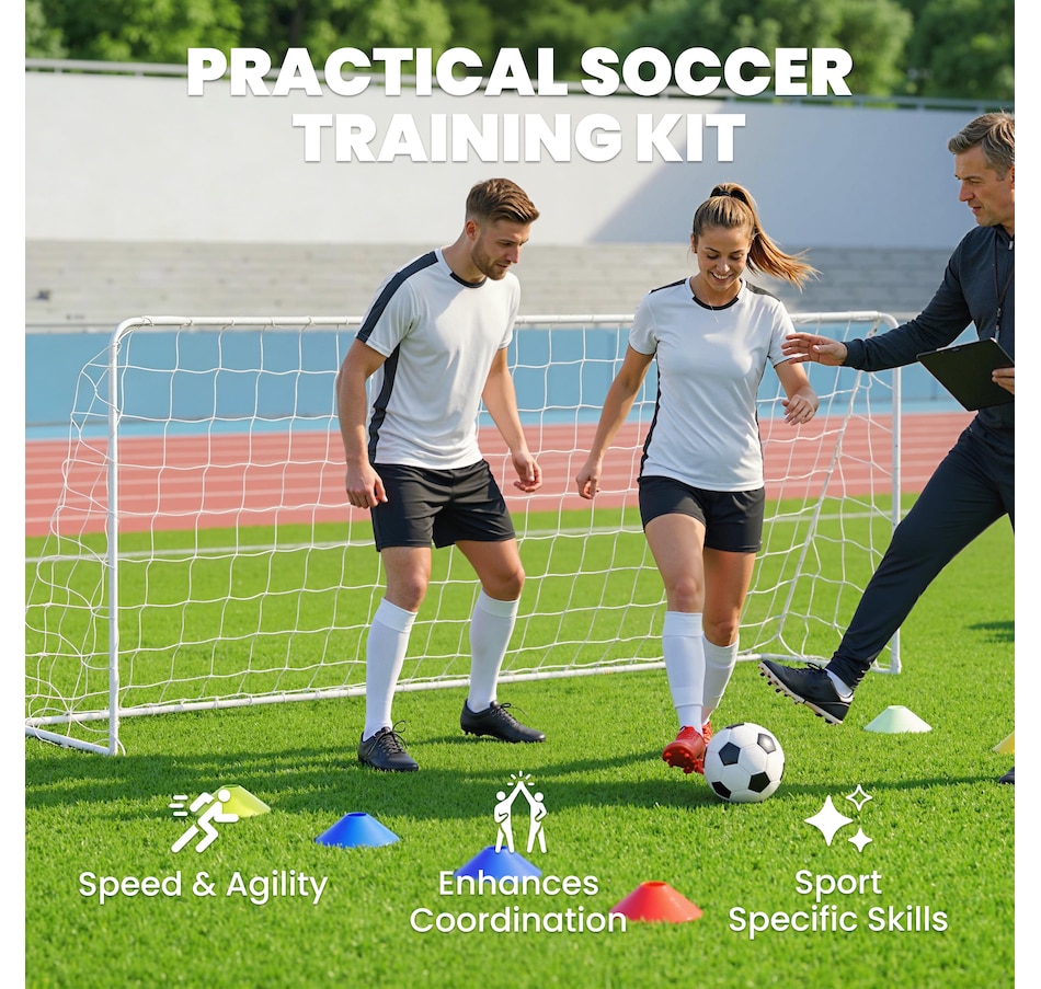 Image 942127_ALTMORE5.jpg, Product 942-127 / Price $54.99, Soozier Soccer Goal, 6 x 4ft Portable Practice Soccer Net with Steel Frame from Soozier on TSC.ca's Health & Fitness department