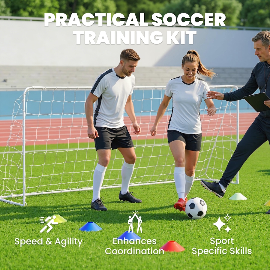Image 942127_ALTMORE5.jpg, Product 942-127 / Price $56.99, Soozier Soccer Goal, 6 x 4ft Portable Practice Soccer Net with Steel Frame from Soozier on TSC.ca's Health & Fitness department