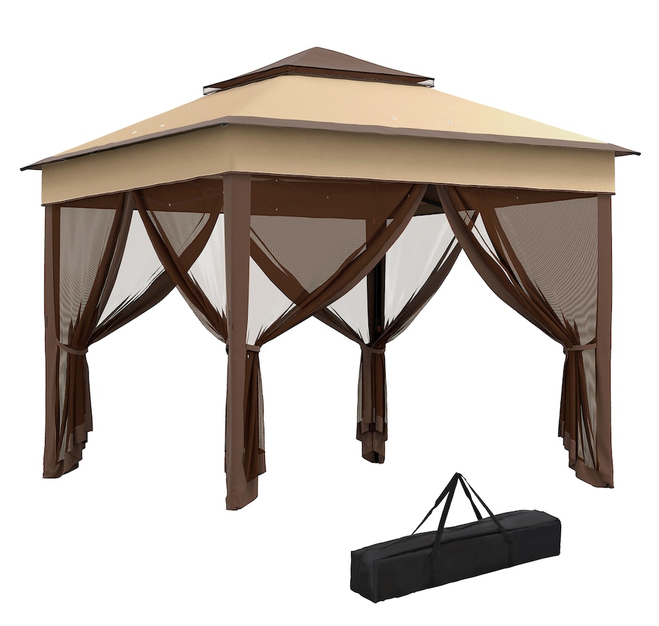 Image 942134.jpg, Product 942-134 / Price $189.99, Outsunny 10.7 x10.7 ft Pop Up Sun Shelter with UV30+ Roof Cover, Beige from Outsunny on TSC.ca's Home & Garden department