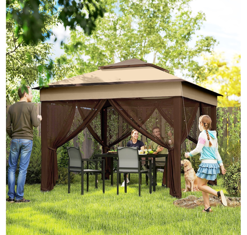 Image 942134_ALTMORE1.jpg, Product 942-134 / Price $189.99, Outsunny 10.7 x10.7 ft Pop Up Sun Shelter with UV30+ Roof Cover, Beige from Outsunny on TSC.ca's Home & Garden department