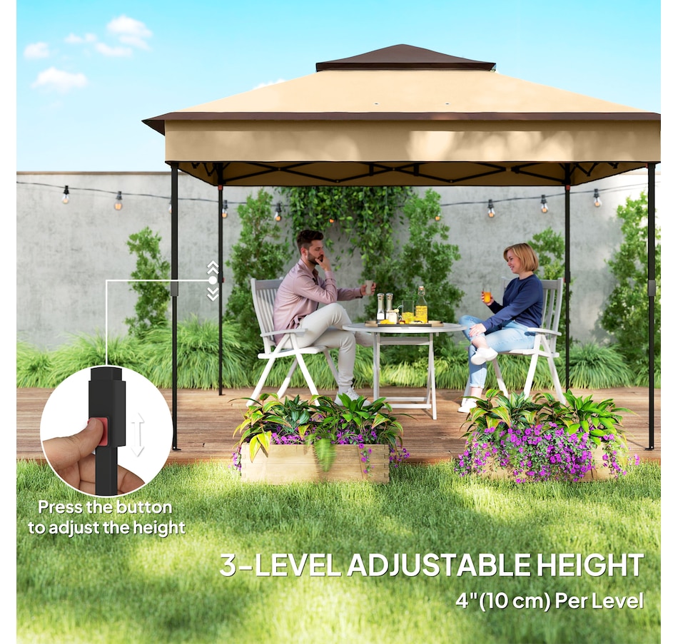 Image 942134_ALTMORE4.jpg, Product 942-134 / Price $189.99, Outsunny 10.7 x10.7 ft Pop Up Sun Shelter with UV30+ Roof Cover, Beige from Outsunny on TSC.ca's Home & Garden department