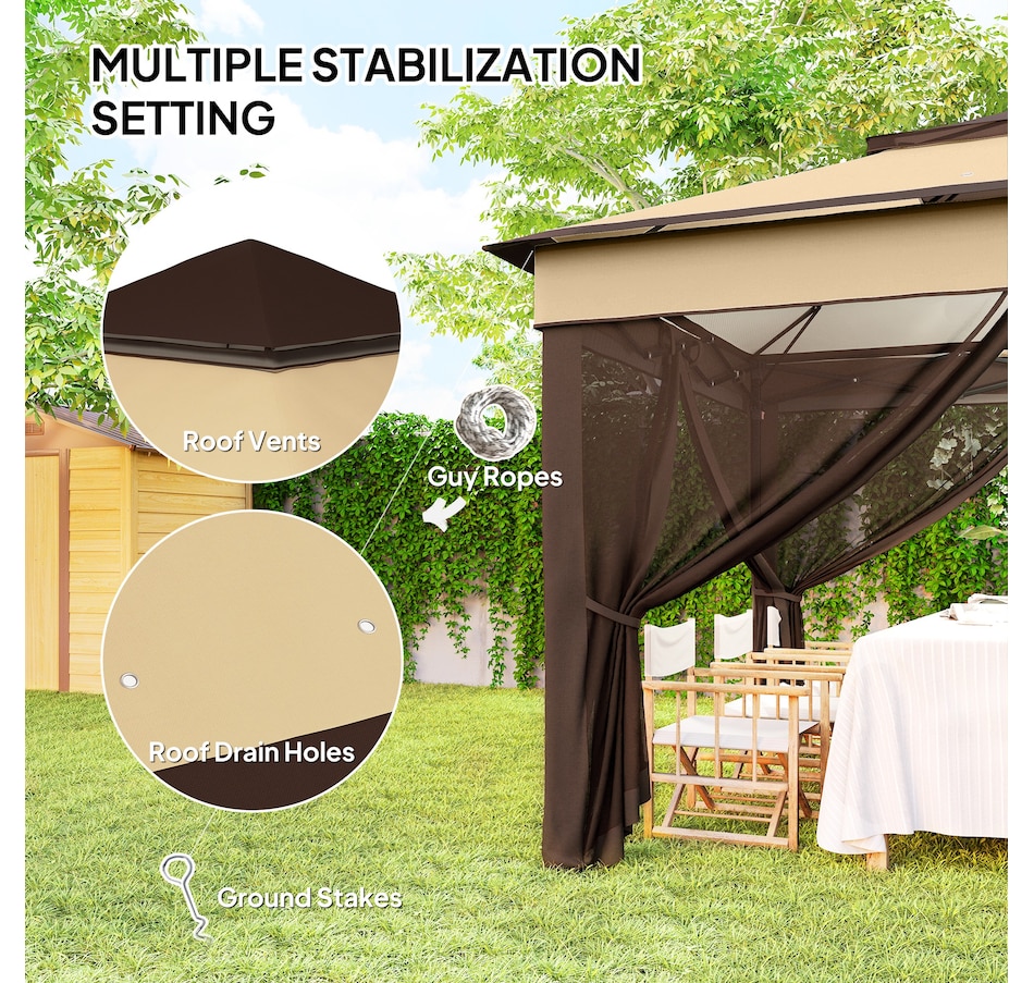 Image 942134_ALTMORE5.jpg, Product 942-134 / Price $189.99, Outsunny 10.7 x10.7 ft Pop Up Sun Shelter with UV30+ Roof Cover, Beige from Outsunny on TSC.ca's Home & Garden department
