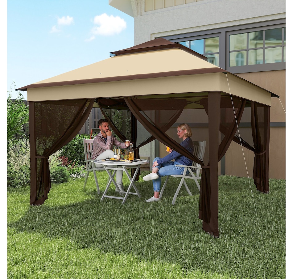 Image 942134_ALTMORE7.jpg, Product 942-134 / Price $189.99, Outsunny 10.7 x10.7 ft Pop Up Sun Shelter with UV30+ Roof Cover, Beige from Outsunny on TSC.ca's Home & Garden department