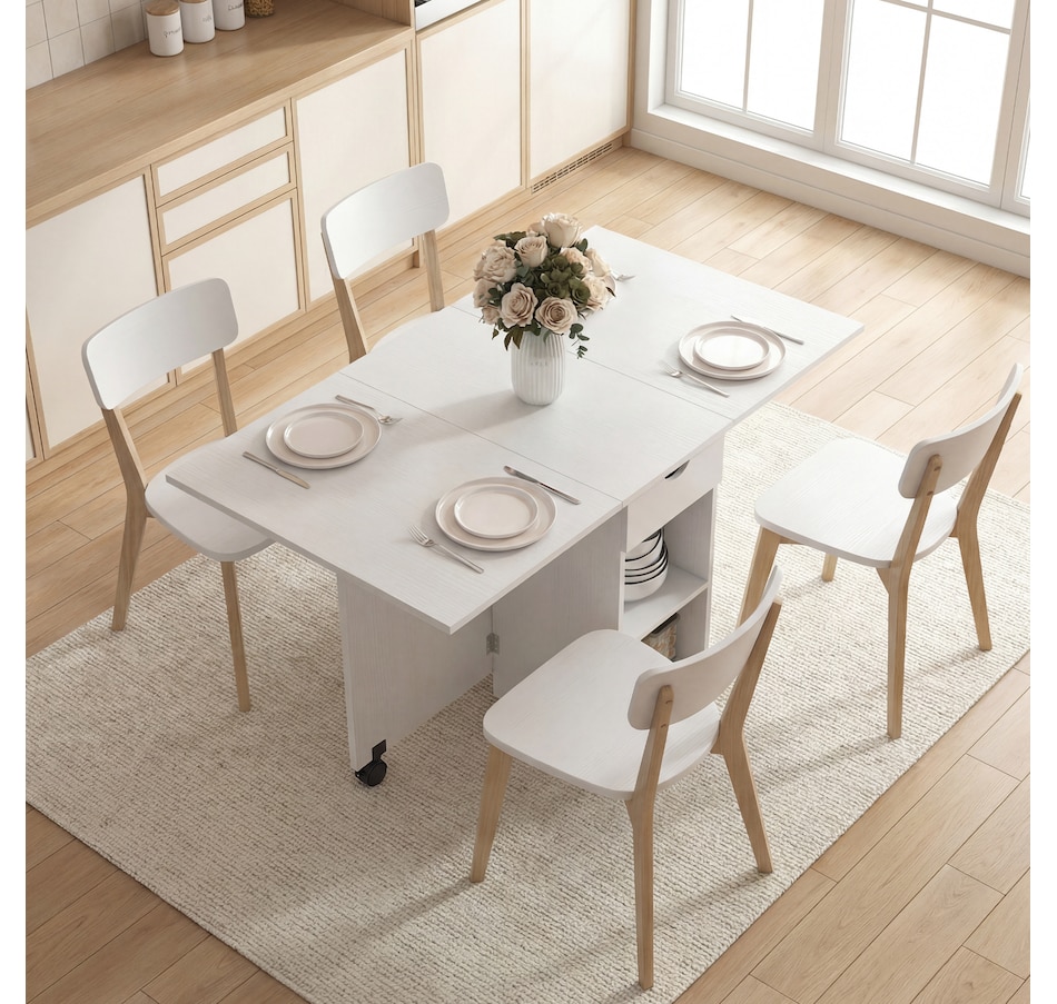 Image 942144_ALTMORE1.jpg, Product 942-144 / Price $139.99, HOMCOM Foldable Dining Table, Drop Leaf Table with Storage for Kitchen from HOMCOM on TSC.ca's Home & Garden department