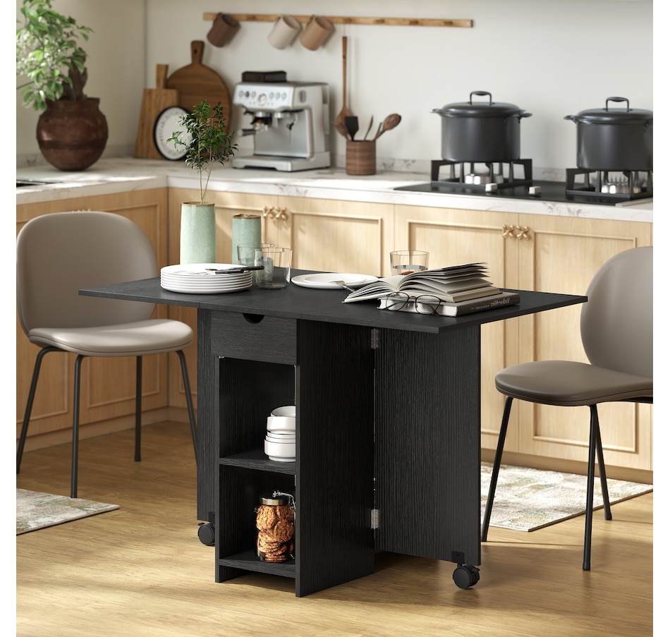 Image 942144_ALTMORE10.jpg, Product 942-144 / Price $139.99, HOMCOM Foldable Dining Table, Drop Leaf Table with Storage for Kitchen from HOMCOM on TSC.ca's Home & Garden department