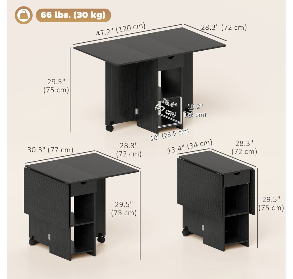 Image 942144_ALTMORE11.jpg, Product 942-144 / Price $139.99, HOMCOM Foldable Dining Table, Drop Leaf Table with Storage for Kitchen from HOMCOM on TSC.ca's Home & Garden department