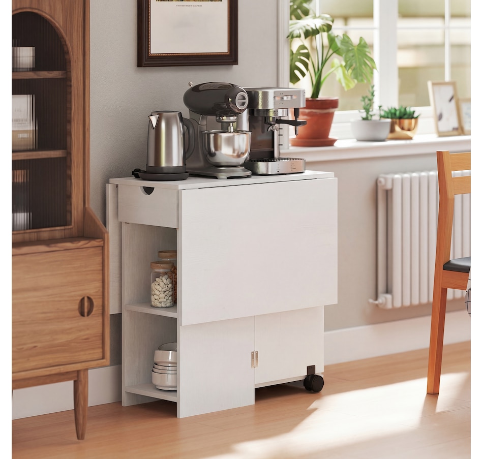 Image 942144_ALTMORE8.jpg, Product 942-144 / Price $139.99, HOMCOM Foldable Dining Table, Drop Leaf Table with Storage for Kitchen from HOMCOM on TSC.ca's Home & Garden department