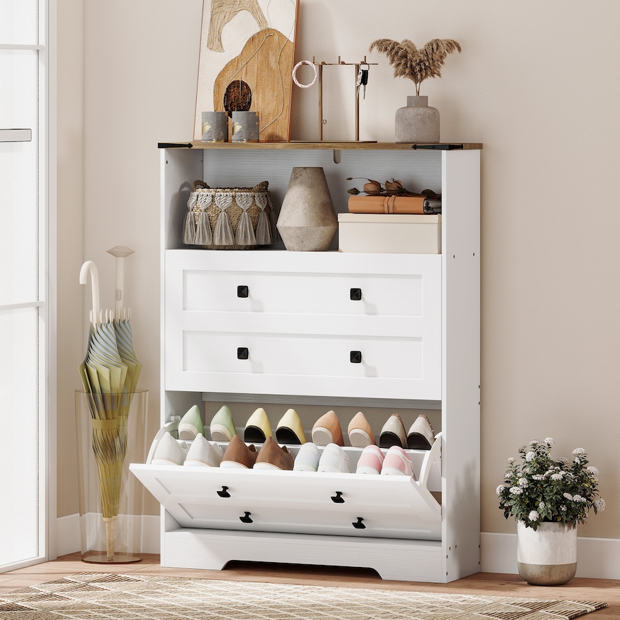 Image 942151_ALTMORE1.jpg, Product 942-151 / Price $129.99 - $134.99, Shoe Cabinet with 2 Flip Drawers, Narrow Shoe Cabinet from HOMCOM on TSC.ca's Home & Garden department