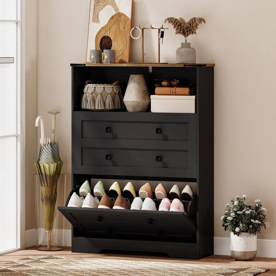 Image 942151_ALTMORE10.jpg, Product 942-151 / Price $129.99 - $134.99, Shoe Cabinet with 2 Flip Drawers, Narrow Shoe Cabinet from HOMCOM on TSC.ca's Home & Garden department