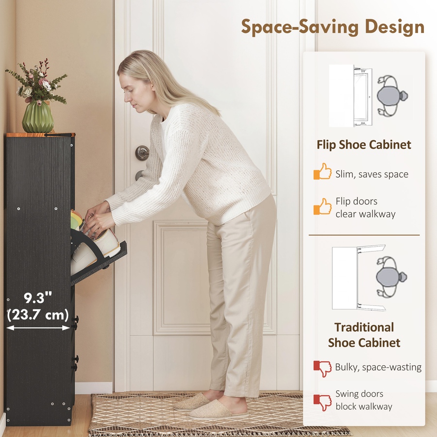 Image 942151_ALTMORE12.jpg, Product 942-151 / Price $129.99 - $134.99, Shoe Cabinet with 2 Flip Drawers, Narrow Shoe Cabinet from HOMCOM on TSC.ca's Home & Garden department
