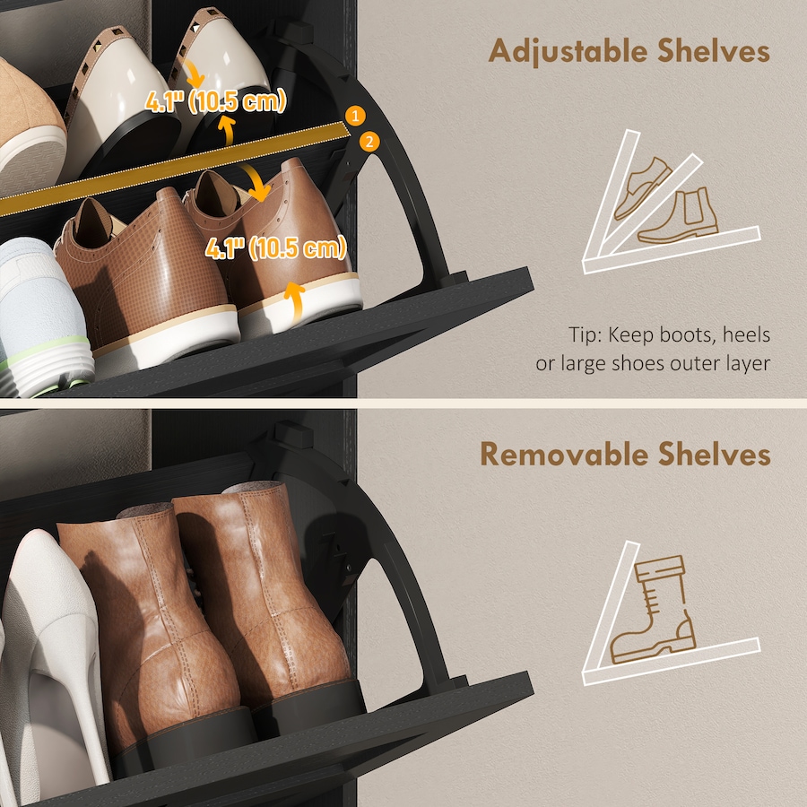 Image 942151_ALTMORE14.jpg, Product 942-151 / Price $129.99 - $134.99, Shoe Cabinet with 2 Flip Drawers, Narrow Shoe Cabinet from HOMCOM on TSC.ca's Home & Garden department