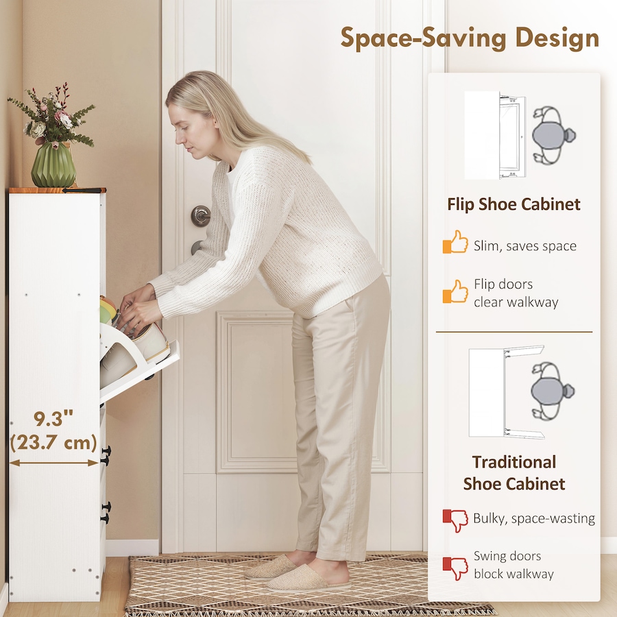 Image 942151_ALTMORE3.jpg, Product 942-151 / Price $129.99 - $134.99, Shoe Cabinet with 2 Flip Drawers, Narrow Shoe Cabinet from HOMCOM on TSC.ca's Home & Garden department