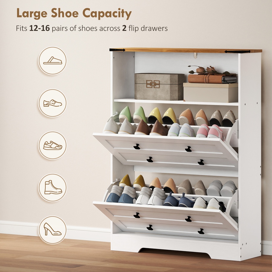 Image 942151_ALTMORE4.jpg, Product 942-151 / Price $129.99 - $134.99, Shoe Cabinet with 2 Flip Drawers, Narrow Shoe Cabinet from HOMCOM on TSC.ca's Home & Garden department