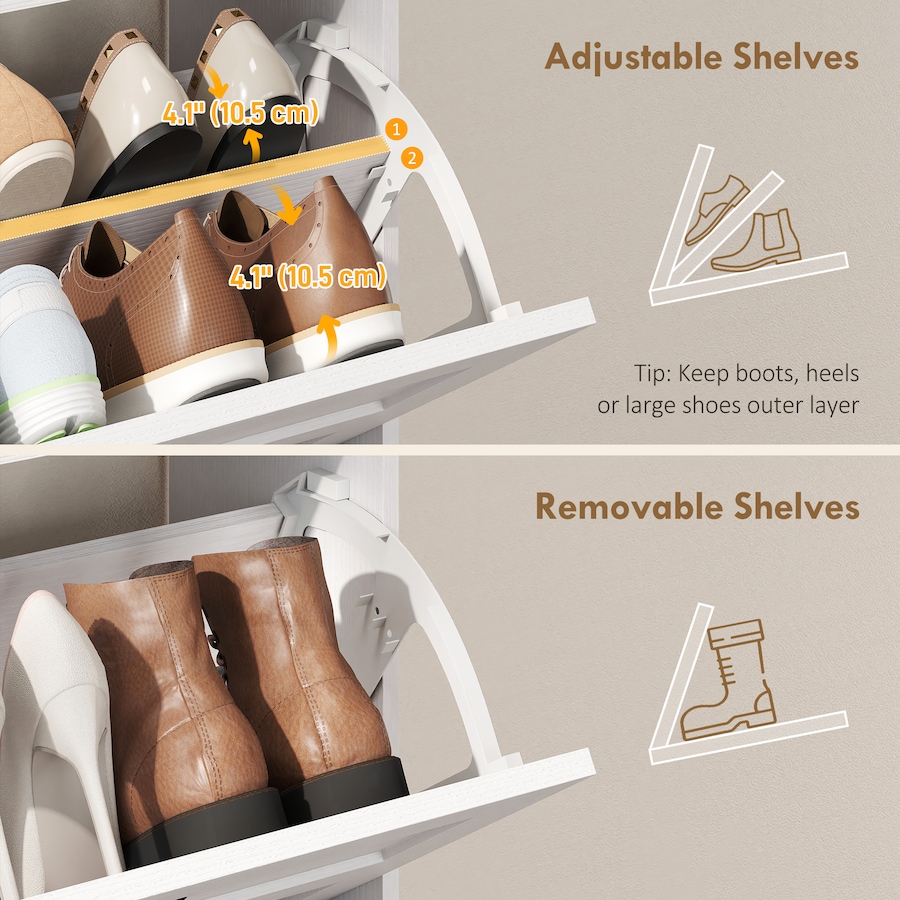 Image 942151_ALTMORE5.jpg, Product 942-151 / Price $129.99 - $134.99, Shoe Cabinet with 2 Flip Drawers, Narrow Shoe Cabinet from HOMCOM on TSC.ca's Home & Garden department