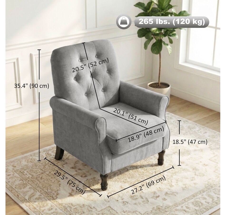 Image 942159_ALTMORE11.jpg, Product 942-159 / Price $209.99 - $219.99, HOMCOM Accent Chair, Mid-Century Modern Armchair with Thick Seat from HOMCOM on TSC.ca's Home & Garden department