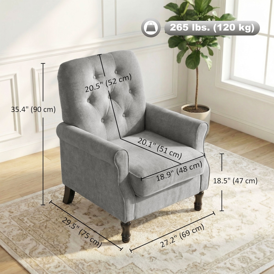 Image 942159_ALTMORE11.jpg, Product 942-159 / Price $214.99 - $219.99, HOMCOM Accent Chair, Mid-Century Modern Armchair with Thick Seat from HOMCOM on TSC.ca's Home & Garden department