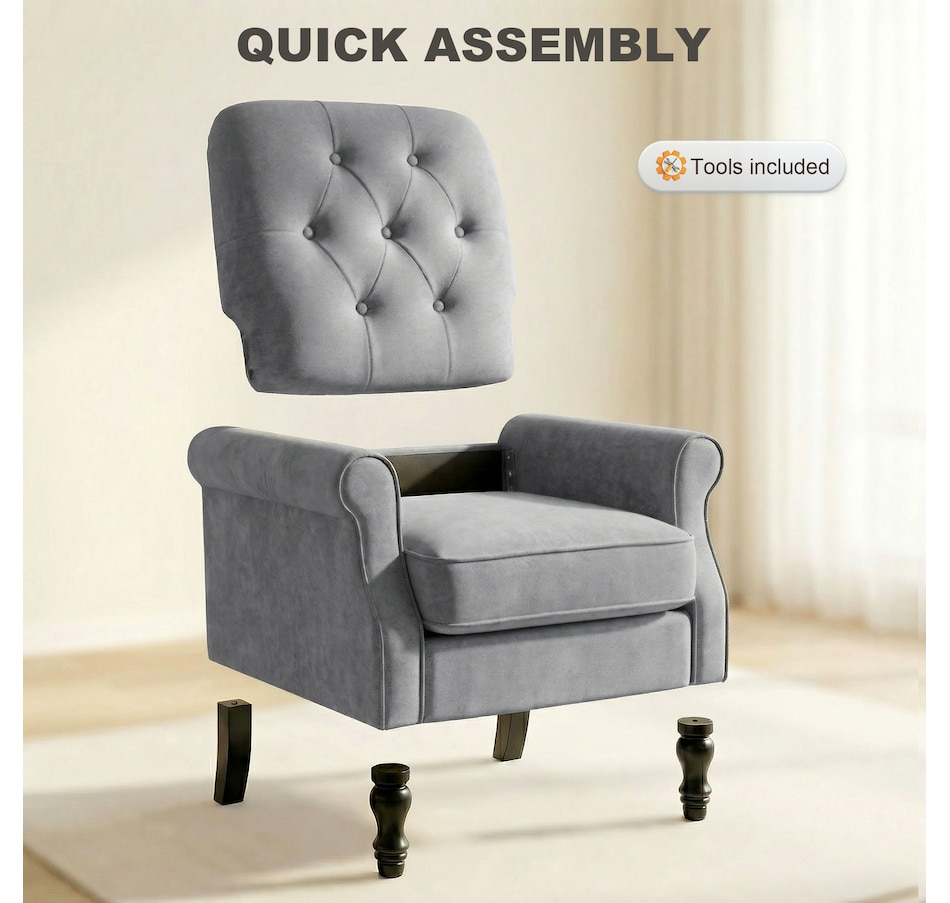 Image 942159_ALTMORE14.jpg, Product 942-159 / Price $209.99 - $219.99, HOMCOM Accent Chair, Mid-Century Modern Armchair with Thick Seat from HOMCOM on TSC.ca's Home & Garden department