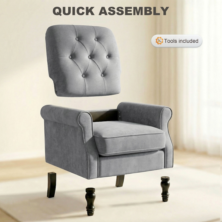 Image 942159_ALTMORE14.jpg, Product 942-159 / Price $214.99 - $219.99, HOMCOM Accent Chair, Mid-Century Modern Armchair with Thick Seat from HOMCOM on TSC.ca's Home & Garden department