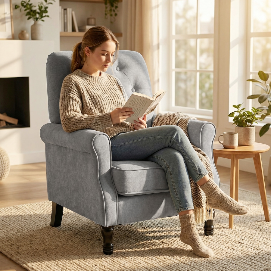 Image 942159_ALTMORE15.jpg, Product 942-159 / Price $214.99 - $219.99, HOMCOM Accent Chair, Mid-Century Modern Armchair with Thick Seat from HOMCOM on TSC.ca's Home & Garden department