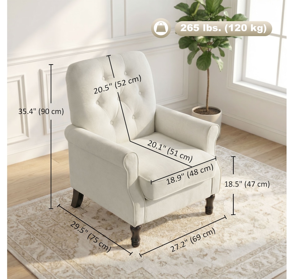 Image 942159_ALTMORE2.jpg, Product 942-159 / Price $209.99 - $219.99, HOMCOM Accent Chair, Mid-Century Modern Armchair with Thick Seat from HOMCOM on TSC.ca's Home & Garden department