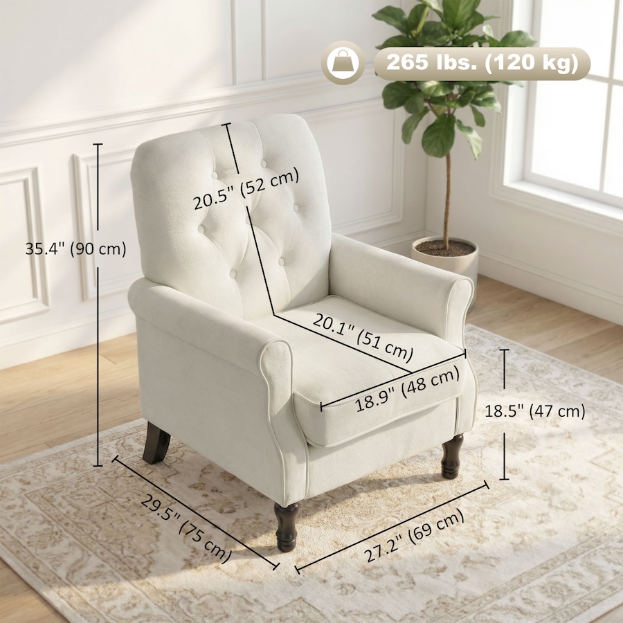 Image 942159_ALTMORE2.jpg, Product 942-159 / Price $214.99 - $219.99, HOMCOM Accent Chair, Mid-Century Modern Armchair with Thick Seat from HOMCOM on TSC.ca's Home & Garden department