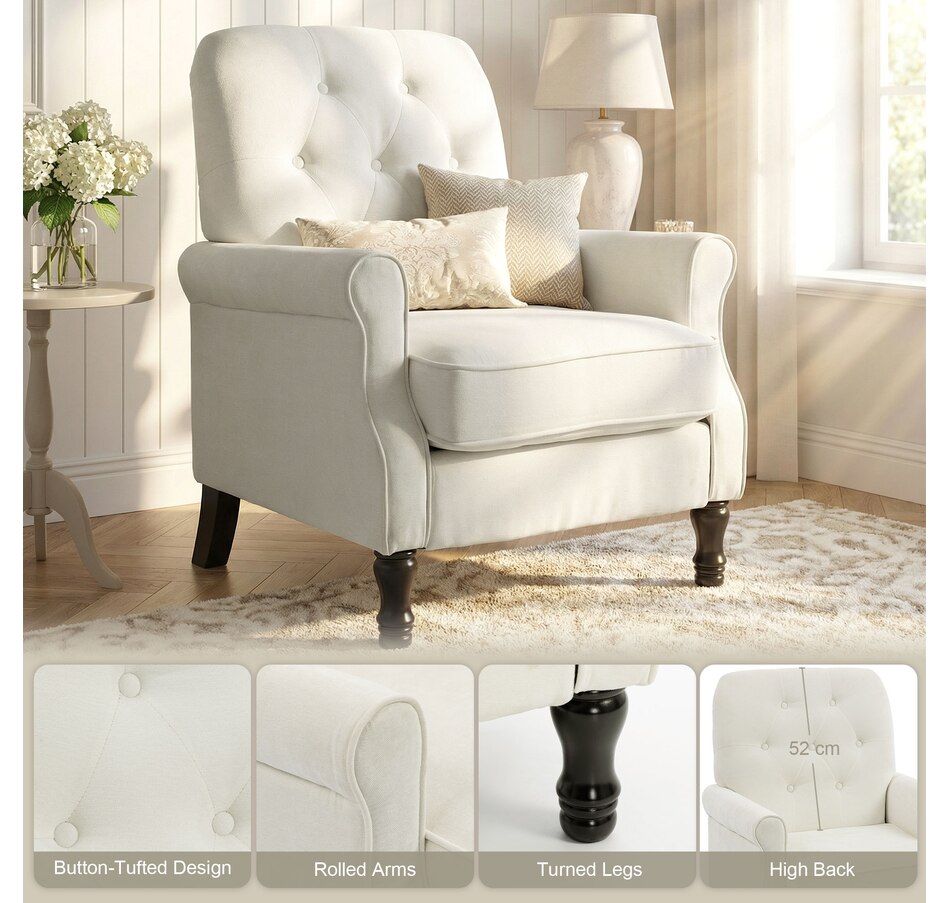 Image 942159_ALTMORE4.jpg, Product 942-159 / Price $209.99 - $219.99, HOMCOM Accent Chair, Mid-Century Modern Armchair with Thick Seat from HOMCOM on TSC.ca's Home & Garden department