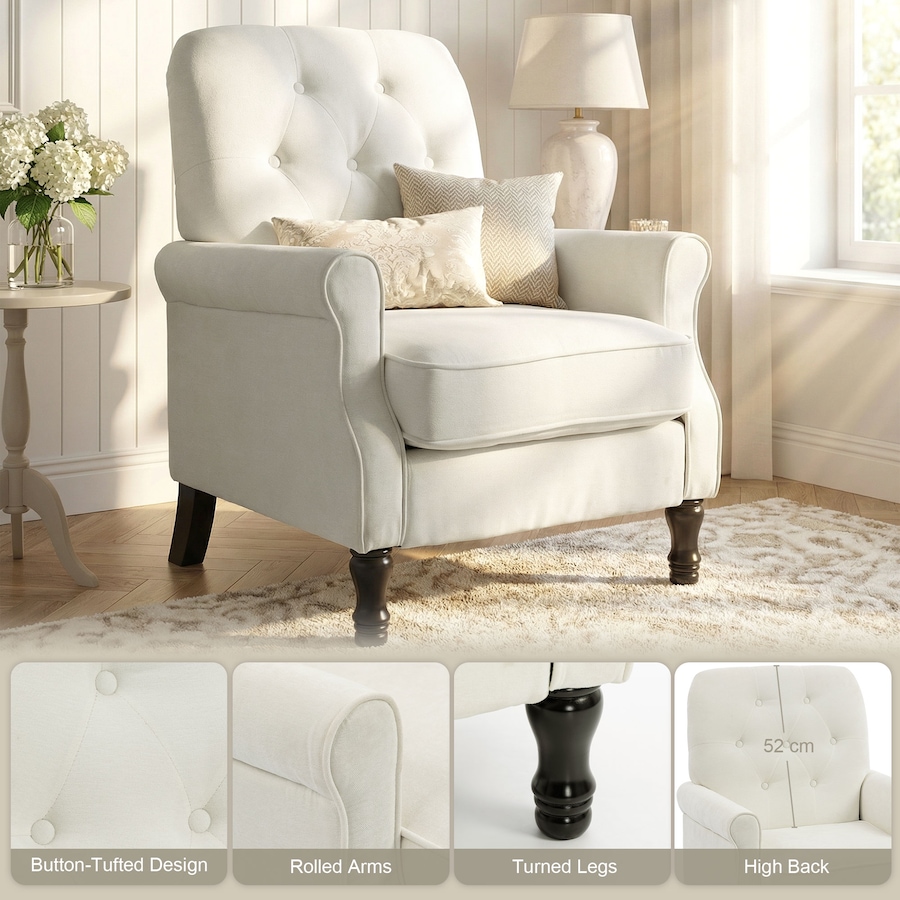 Image 942159_ALTMORE4.jpg, Product 942-159 / Price $214.99 - $219.99, HOMCOM Accent Chair, Mid-Century Modern Armchair with Thick Seat from HOMCOM on TSC.ca's Home & Garden department