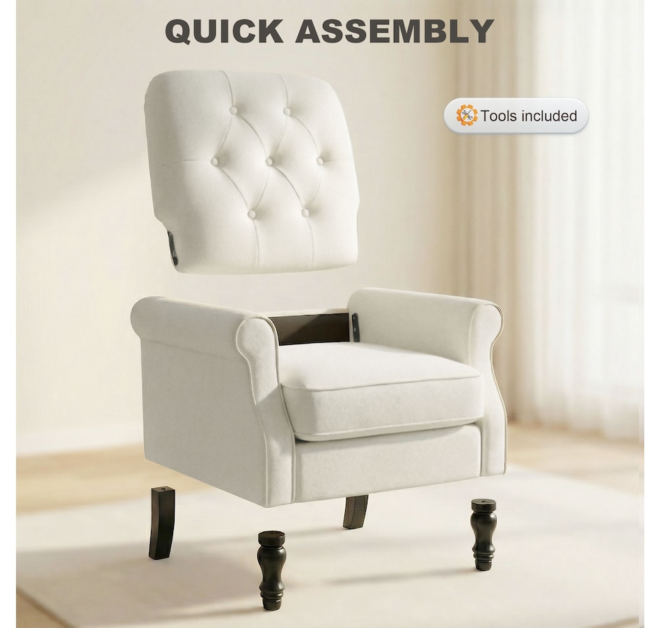 Image 942159_ALTMORE5.jpg, Product 942-159 / Price $209.99 - $219.99, HOMCOM Accent Chair, Mid-Century Modern Armchair with Thick Seat from HOMCOM on TSC.ca's Home & Garden department