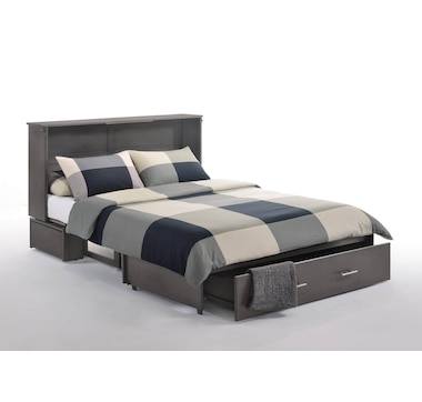 Night and Day Sagebrush Murphy Bed Cabinet with Queen Gel Memory Foam Mattress