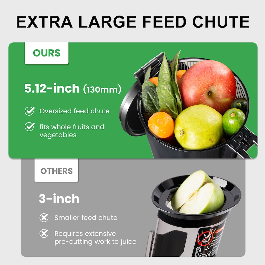 Image 945850_ALTMORE1.jpg, Product 945-850 / Price $159.99, Ventray Slow Masticating Juicer Cold Press Juicer with 5.1" Extra Large Feed Chute from Ventray on TSC.ca's Kitchen department