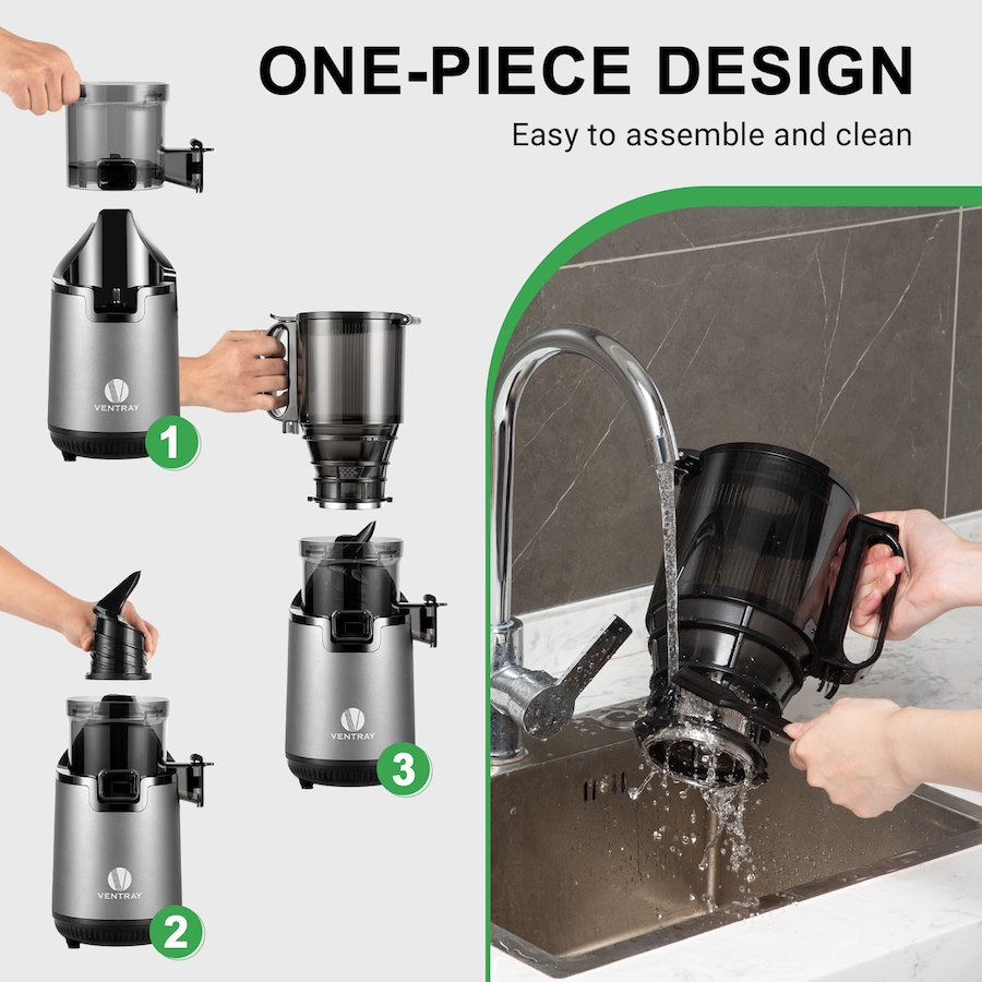 Image 945850_ALTMORE5.jpg, Product 945-850 / Price $159.99, Ventray Slow Masticating Juicer Cold Press Juicer with 5.1" Extra Large Feed Chute from Ventray on TSC.ca's Kitchen department