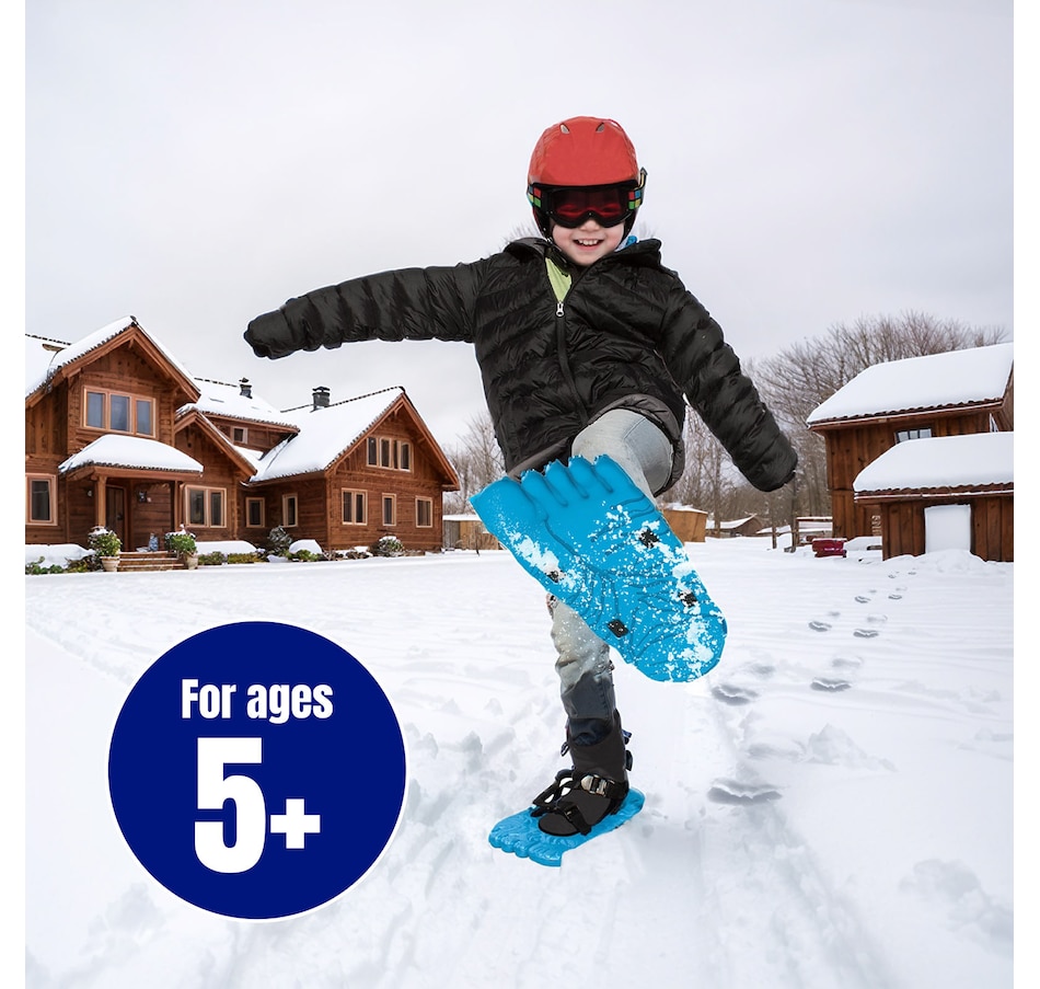 Image 945874_ALTMORE3.jpg, Product 945-874 / Price $54.99, Wham-O Snowshoes, Giant Yeti Shaped Snow Shoes, Adjustable Animal Foot Print for Child Youth Kids Ages 5+ - Blue from Wham-O on TSC.ca's Health & Fitness department
