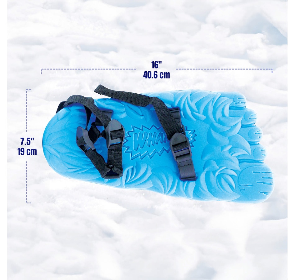 Image 945874_ALTMORE4.jpg, Product 945-874 / Price $54.99, Wham-O Snowshoes, Giant Yeti Shaped Snow Shoes, Adjustable Animal Foot Print for Child Youth Kids Ages 5+ - Blue from Wham-O on TSC.ca's Health & Fitness department