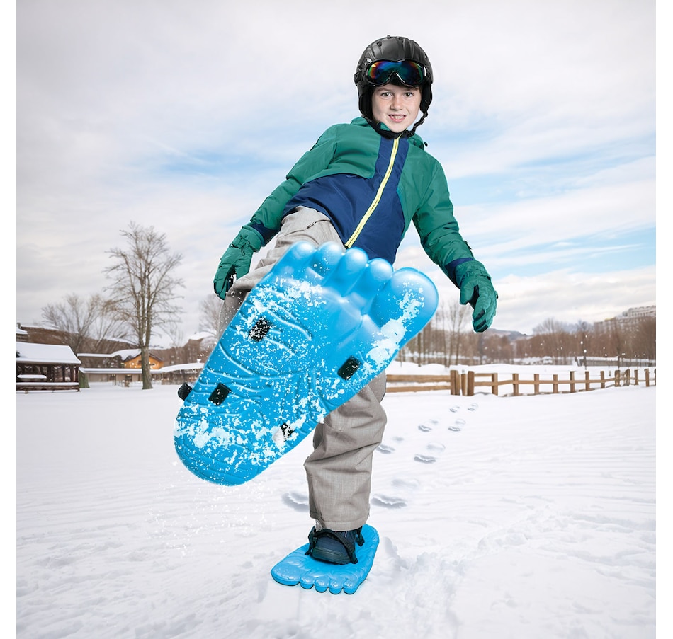 Image 945874_ALTMORE5.jpg, Product 945-874 / Price $54.99, Wham-O Snowshoes, Giant Yeti Shaped Snow Shoes, Adjustable Animal Foot Print for Child Youth Kids Ages 5+ - Blue from Wham-O on TSC.ca's Health & Fitness department