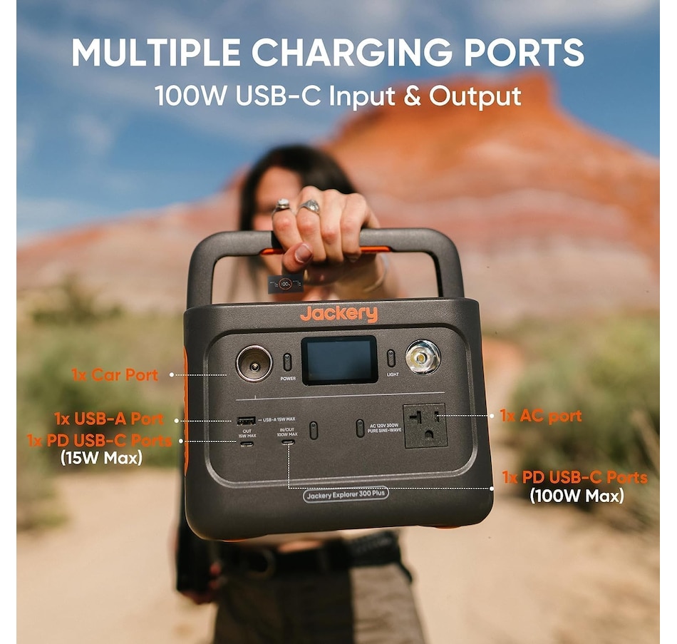 Image 945885_ALTMORE7.jpg, Product 945-885 / Price $539.00, Jackery Solar Generator 300 Plus Portable Power Station with 40W Book-sized Solar Panel from Jackery on TSC.ca's Electronics department