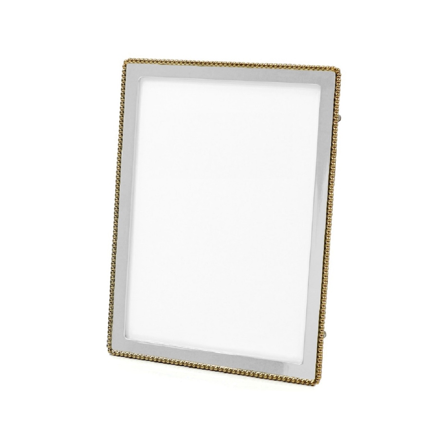 Image 945968.jpg, Product 945-968 / Price $35.00, Silver Tone Photo Frame W/ Gold Accent Bead Rim 4 x 6 inch from Jiallo on TSC.ca's Home & Garden department