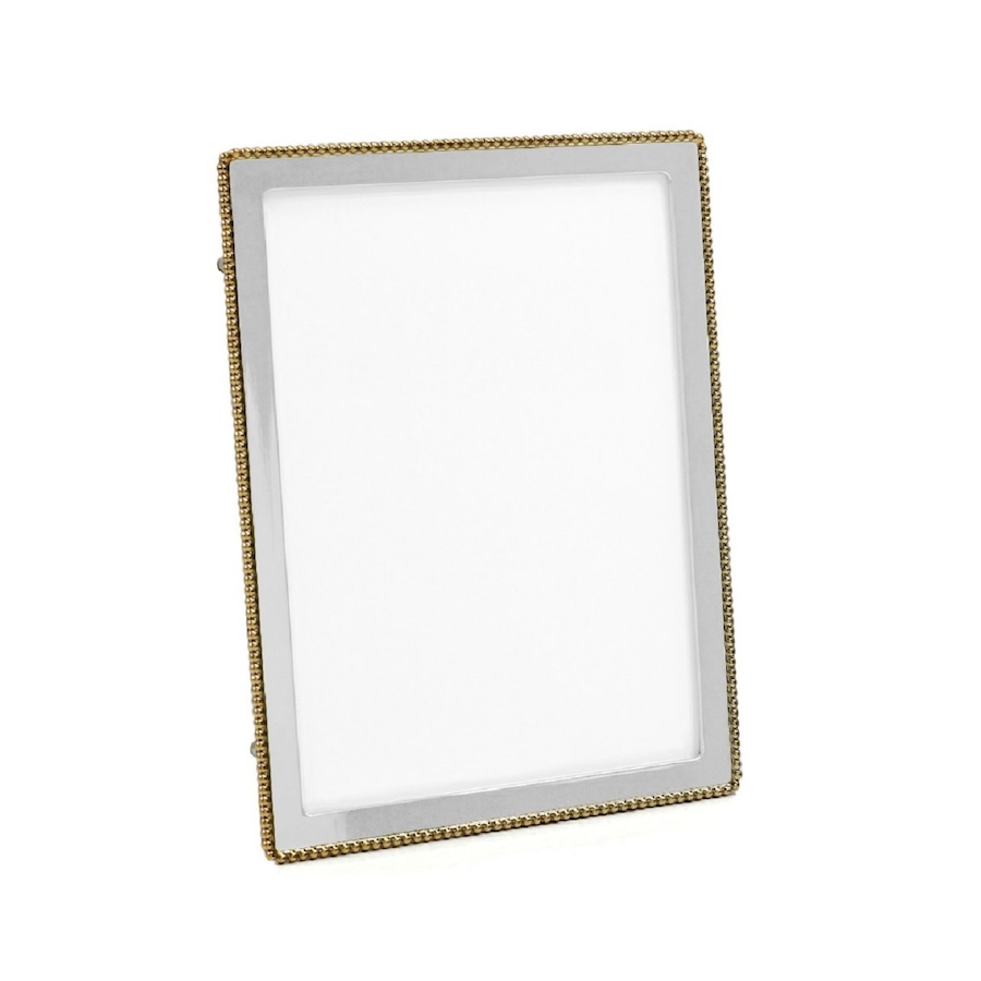 Image 945973.jpg, Product 945-973 / Price $39.00, Silver Tone Photo Frame W/ Gold Accent Bead Rim 5 x 7 inch from Jiallo on TSC.ca's Home & Garden department